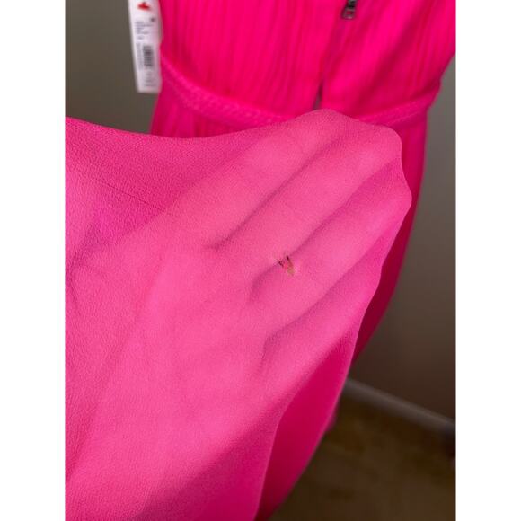 Alice + Olivia Tamar Silk Cutout Slit Braided Wild Pink Maxi Dress Size 2 - Picture 8 of 12